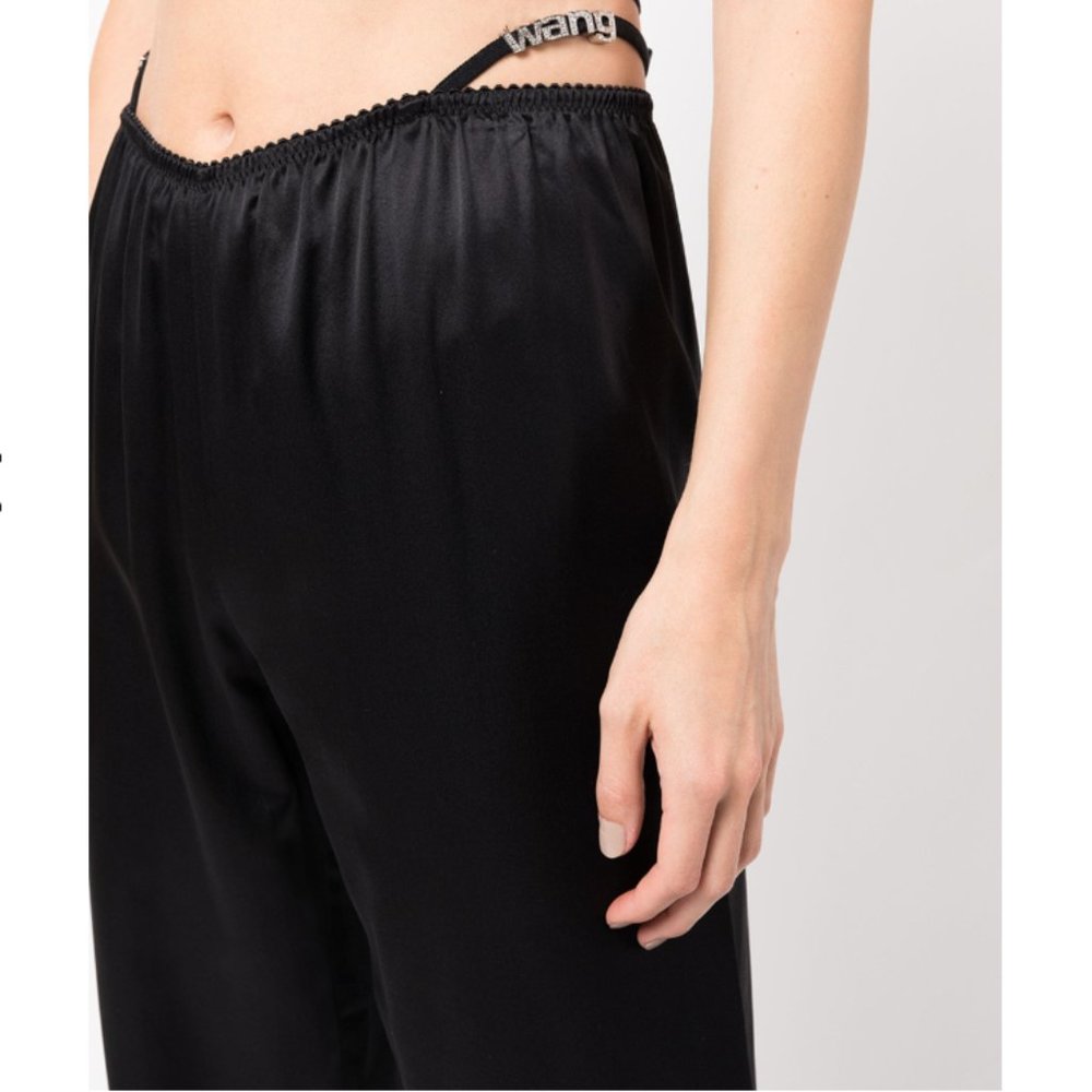 NEW Alexander Wang Crystal Thong Silk Wide Leg Pants Size S Women NWOT